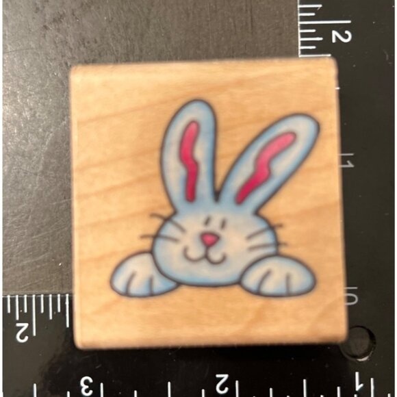 Delta Wood Mounted Rubber Stamp Bunny Face 754C Easter - Picture 1 of 4